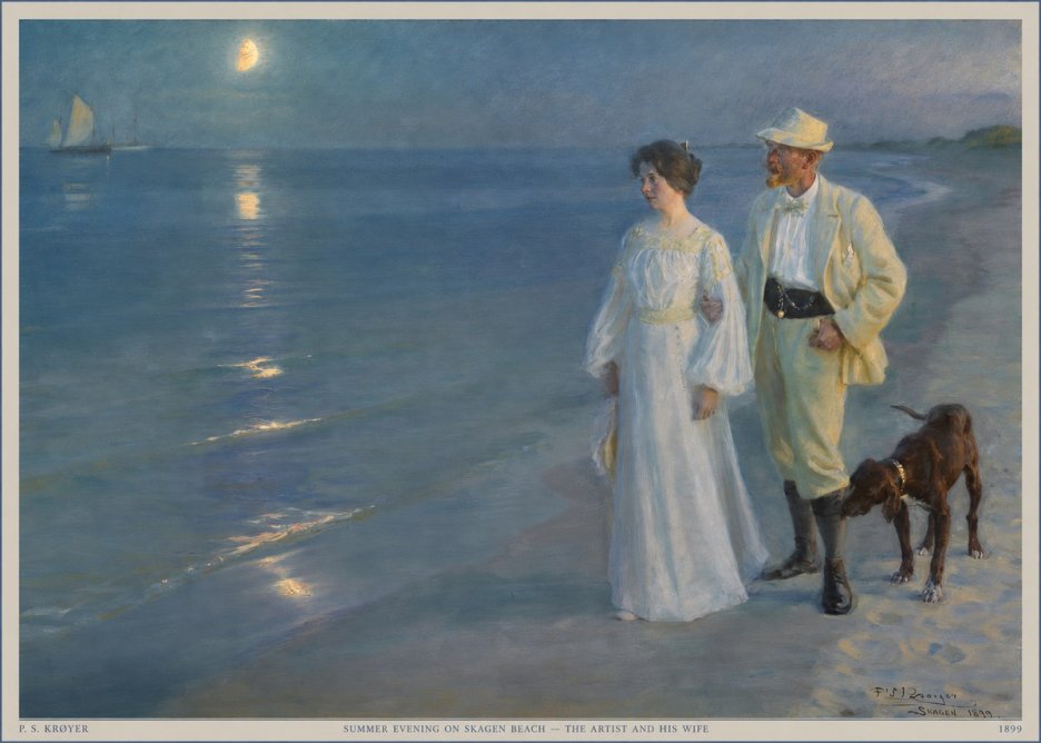 P.S. Krøyer Summer Evening on Skagen Beach — the Artist and His Wife No5 - Póster