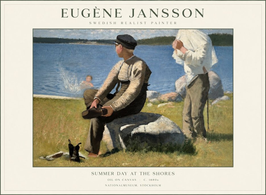 Eugène Jansson Summer Day at the Shores No1 - Póster