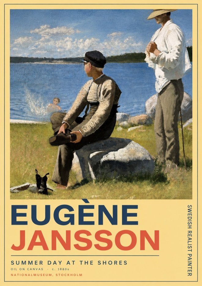 Eugène Jansson Summer Day at the Shores No3 - Póster