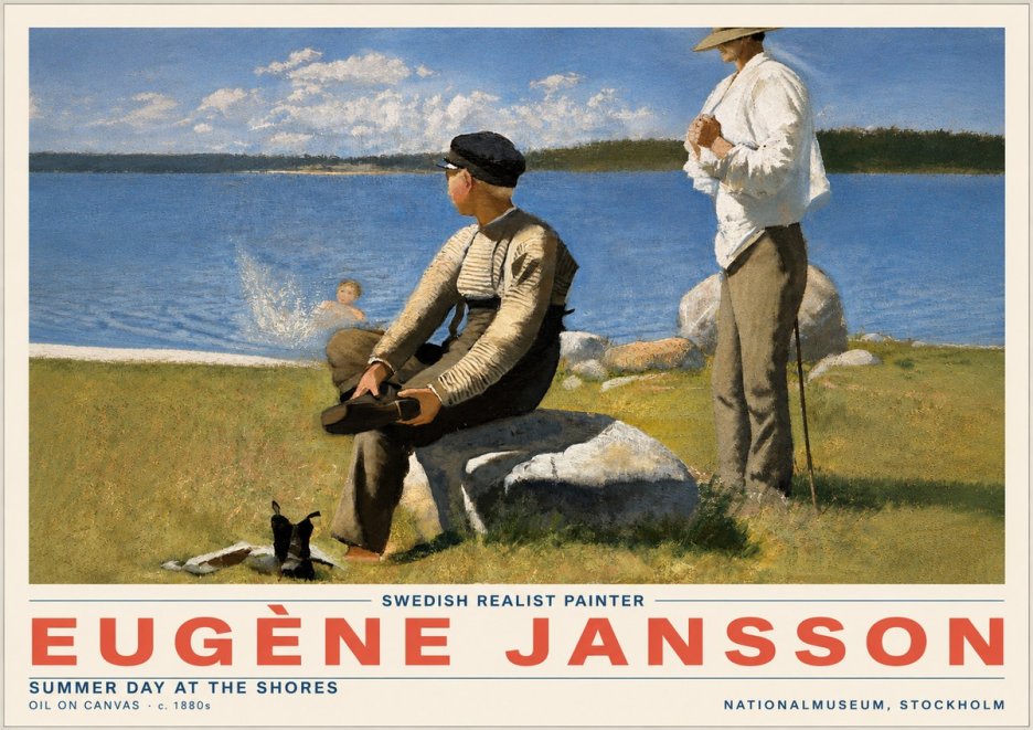 Eugène Jansson Summer Day at the Shores No6 - Póster