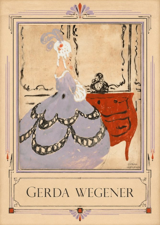 Gerda Wegener Lady in a Mauve Dress No3 - Póster