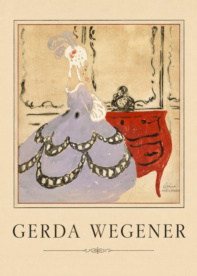 Gerda Wegener Lady in a Mauve Dress No5 - Póster