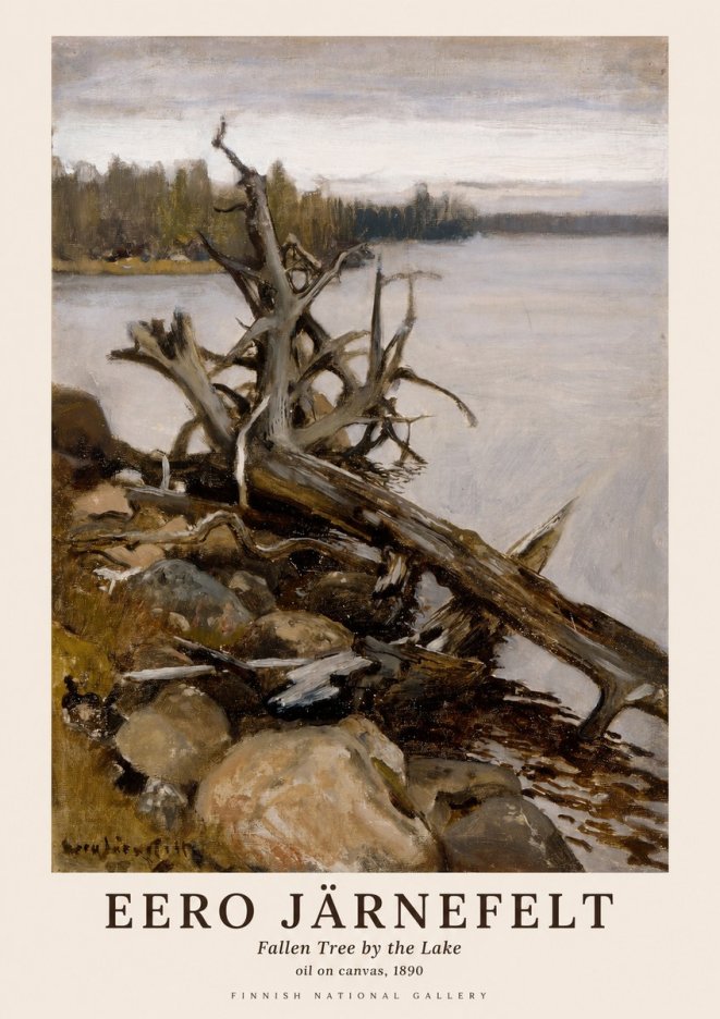 Eero Järnefelt Fallen Tree by the Lake No1 - Póster
