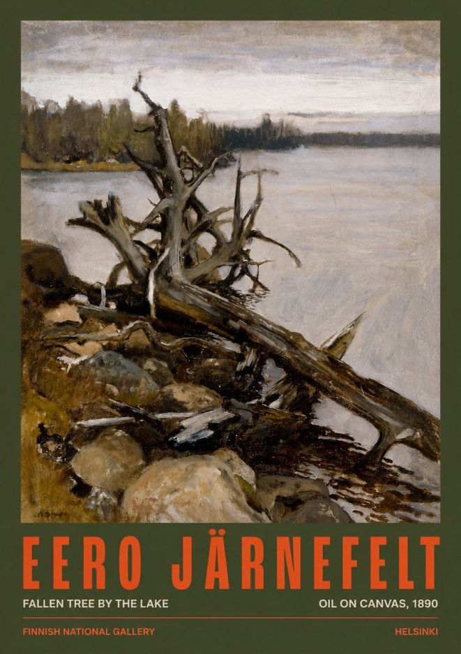 Eero Järnefelt Fallen Tree by the Lake No2 - Póster