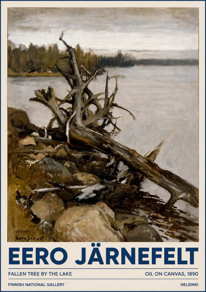 Eero Järnefelt Fallen Tree by the Lake No3 - Póster