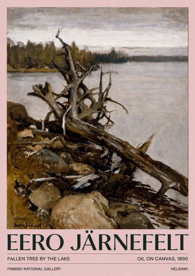 Eero Järnefelt Fallen Tree by the Lake No4 - Póster