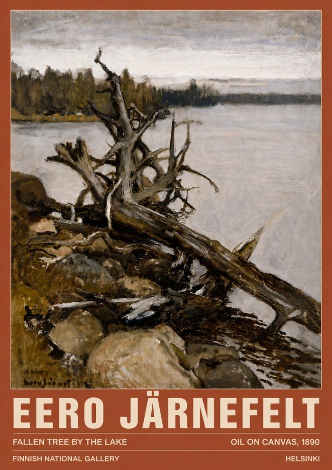 Eero Järnefelt Fallen Tree by the Lake No5 - Póster