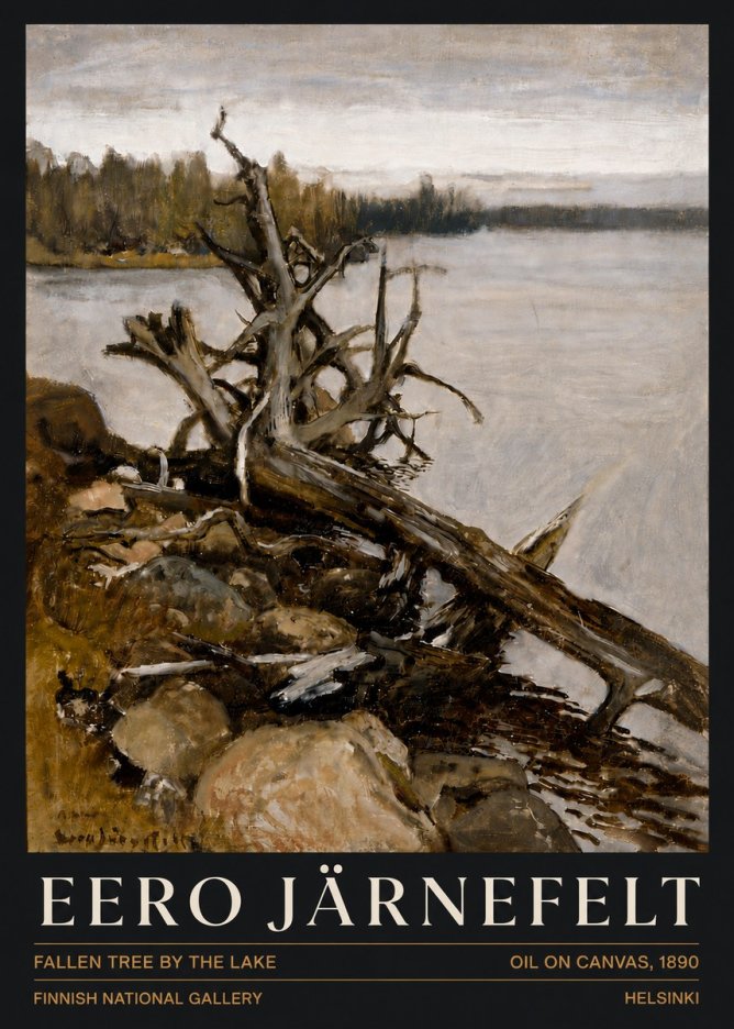 Eero Järnefelt Fallen Tree by the Lake No6 - Póster