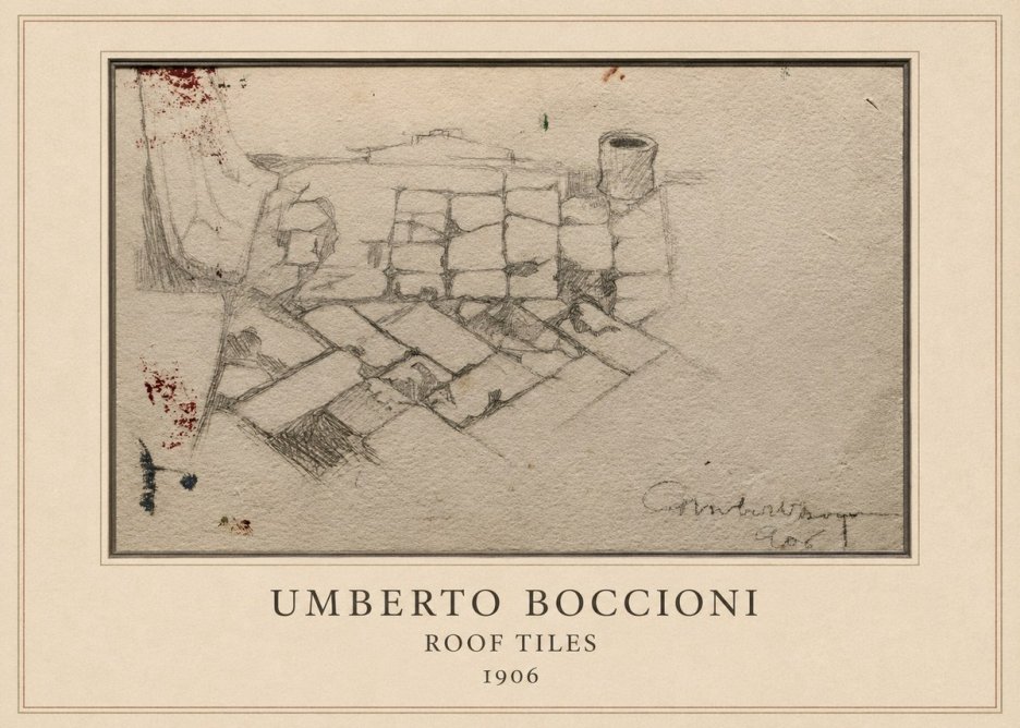 Umberto Boccioni Roof Tiles No4 - Póster