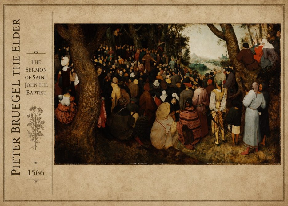 Pieter Bruegel The Sermon of Saint John the Baptist I No2 - Póster