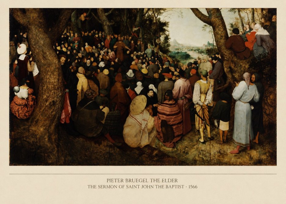 Pieter Bruegel The Sermon of Saint John the Baptist I No5 - Póster