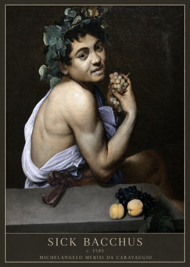 Michelangelo Merisi da Caravaggio Sick Bacchus No5 - Póster