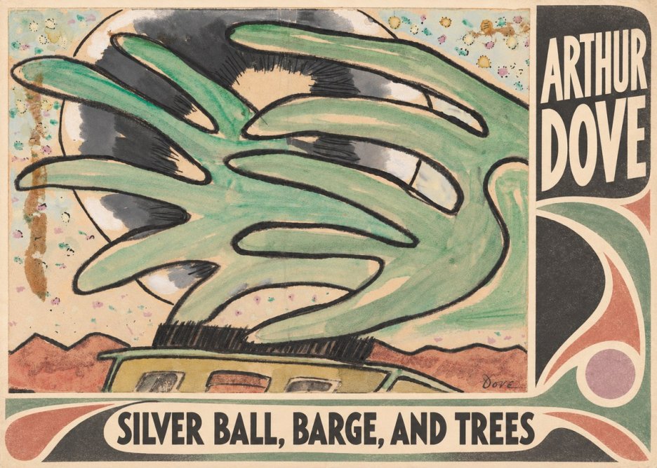 Arthur Dove Silver Ball, Barge, and Trees No3 - Póster
