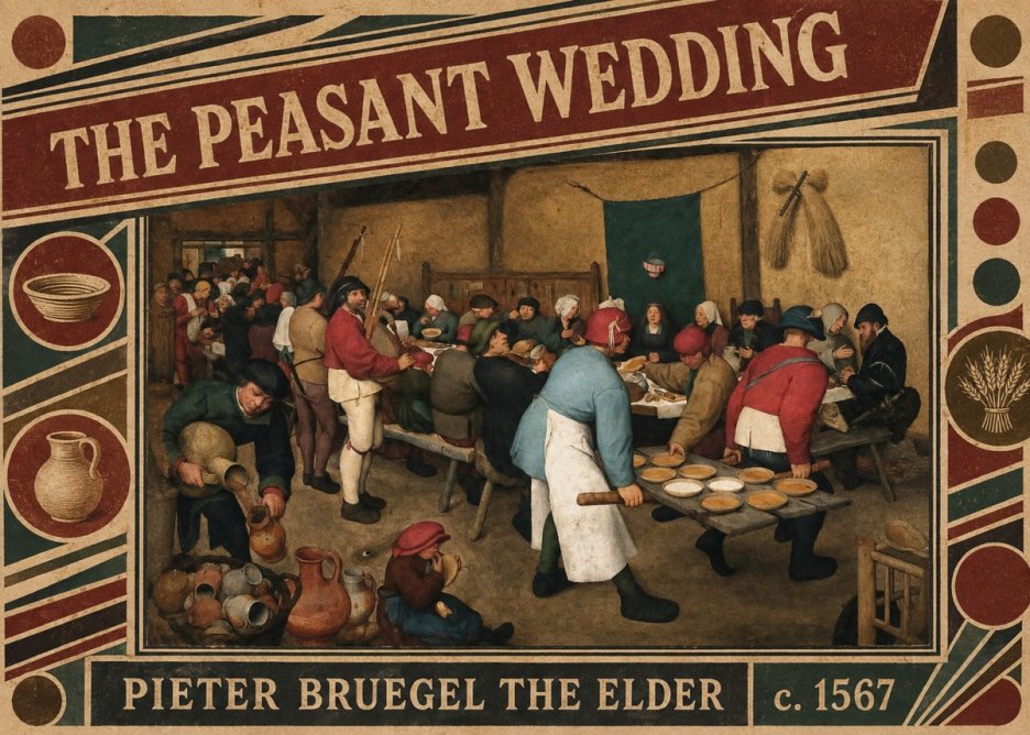 Pieter Bruegel The Peasant Wedding III No6 - Póster