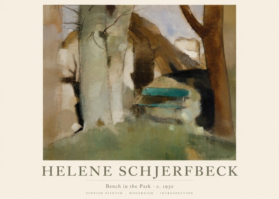 Helene Schjerfbeck Bench in the Park No1 - Póster