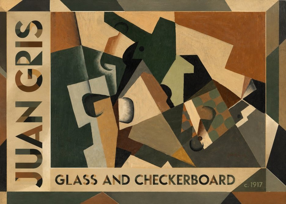 Juan Gris Glass and Checkerboard No1 - Póster