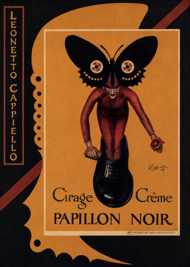 Leonetto Cappiello Cirage Crème Papillon Noir No2 - Póster