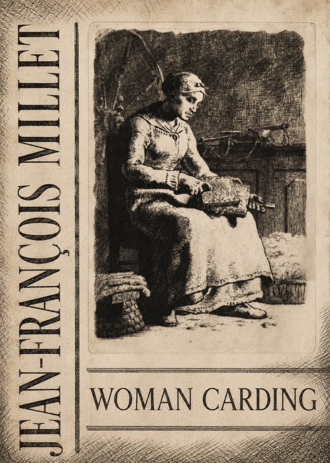 Jean-François Millet Woman Carding No4 - Póster