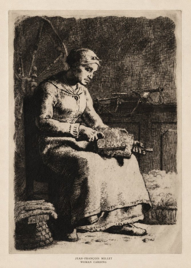 Jean-François Millet Woman Carding No5 - Póster
