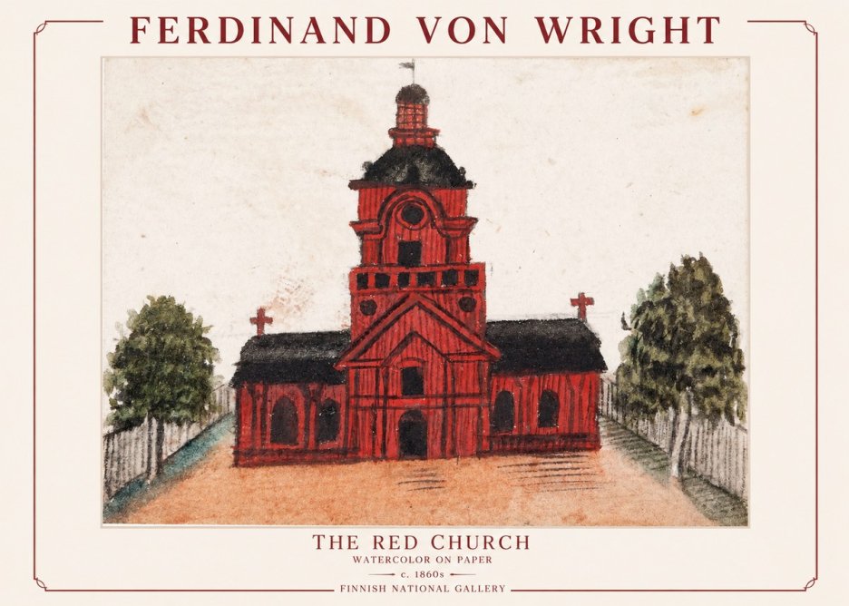 Ferdinand von Wright The Red Church No1 - Póster