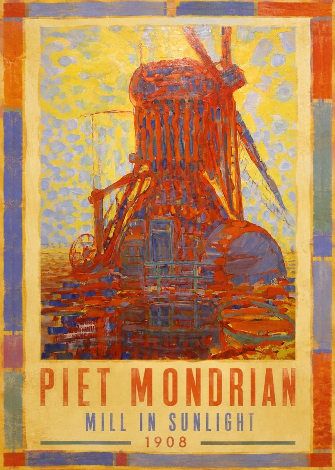 Piet Mondrian Mill in Sunlight No1 - Póster