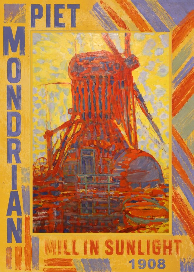 Piet Mondrian Mill in Sunlight No4 - Póster