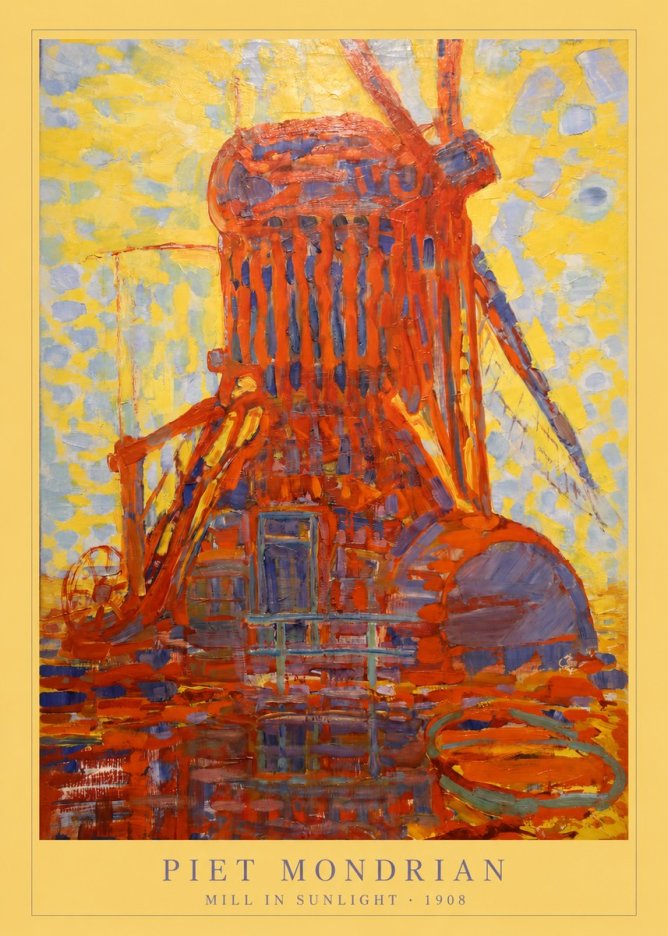 Piet Mondrian Mill in Sunlight No6 - Póster