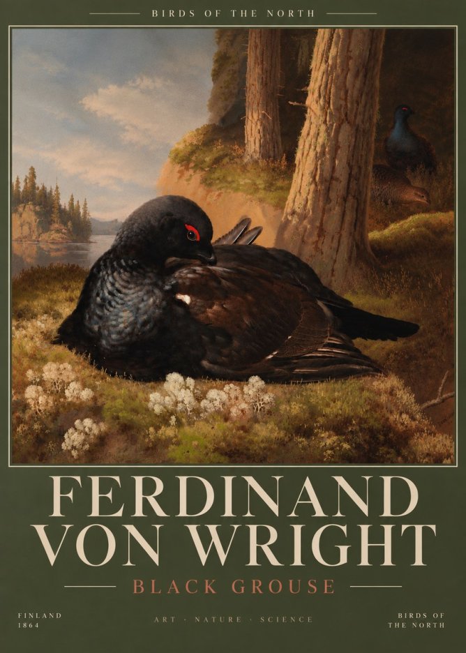 Ferdinand von Wright The Black Grouse No6 - Póster