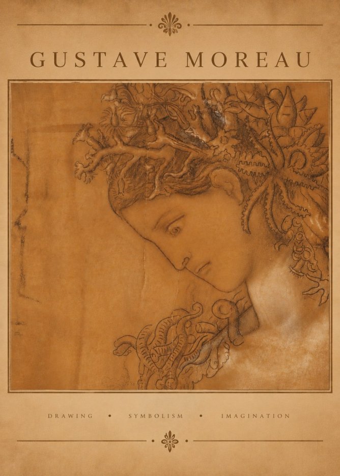 Gustave Moreau Head of a Woman No6 - Póster