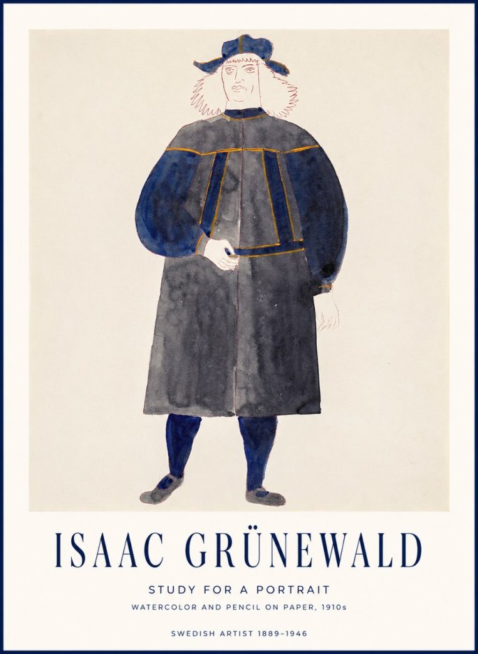 Isaac Grünewald Study for a Portrait No1 - Póster