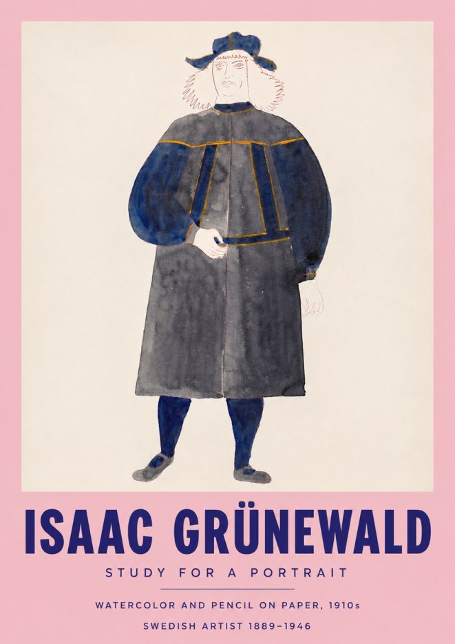 Isaac Grünewald Study for a Portrait No3 - Póster