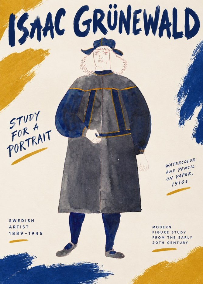 Isaac Grünewald Study for a Portrait No6 - Póster