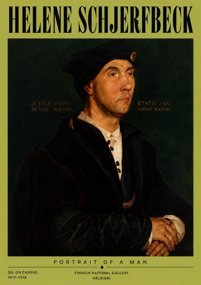 Helene Schjerfbeck Portrait of a Man I No4 - Póster