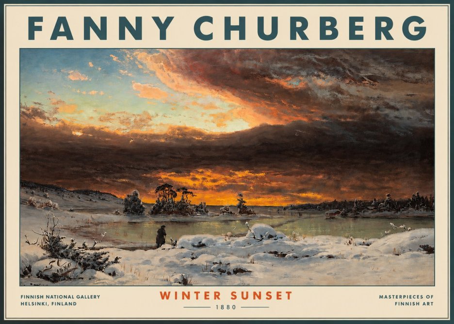 Fanny Churberg Winter Sunset No3 - Póster