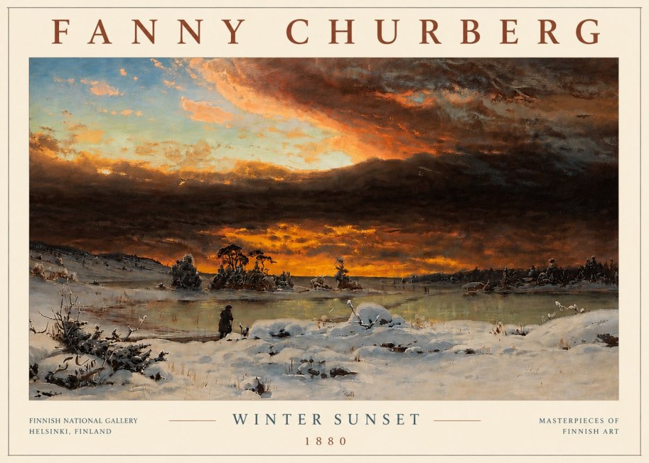 Fanny Churberg Winter Sunset No6 - Póster