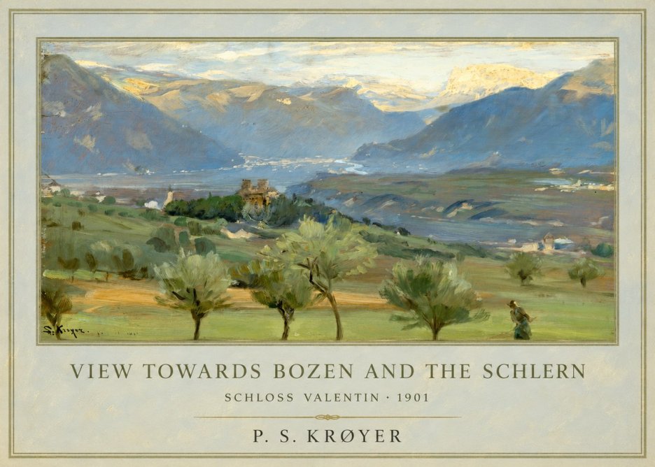 P.S. Krøyer View Towards Bozen and the Schlern No1 - Póster