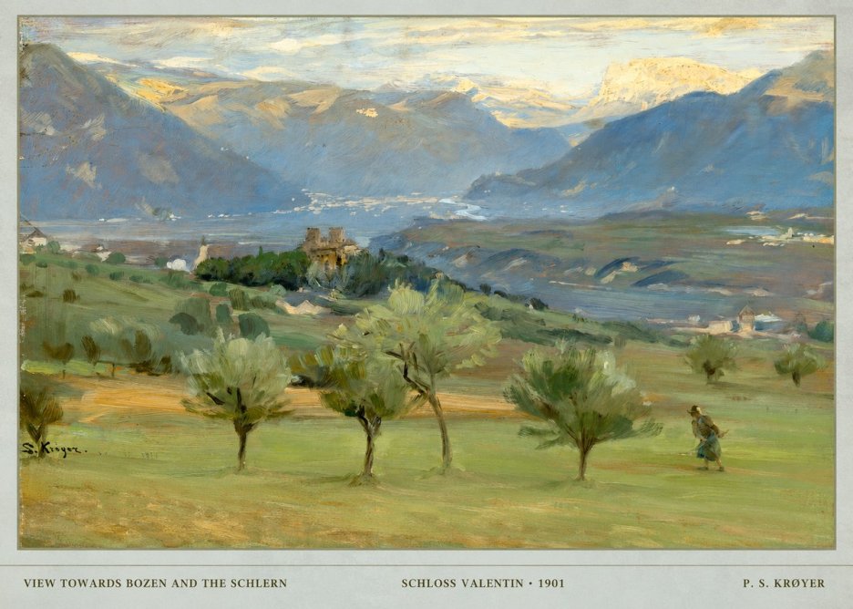 P.S. Krøyer View Towards Bozen and the Schlern No5 - Póster