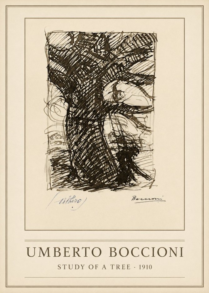 Umberto Boccioni Study of a Tree No1 - Póster