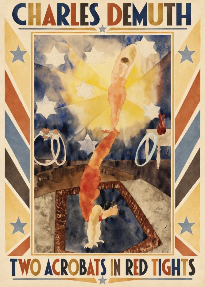 Charles Demuth Two Acrobats in Red Tights No1 - Póster