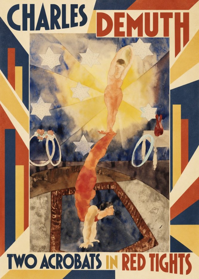 Charles Demuth Two Acrobats in Red Tights No5 - Póster