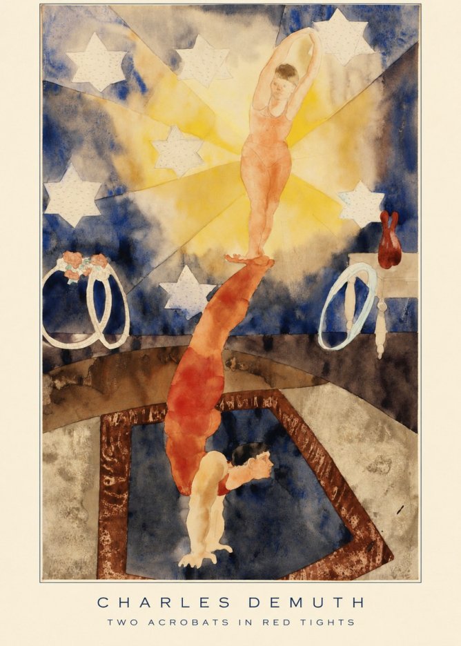 Charles Demuth Two Acrobats in Red Tights No6 - Póster