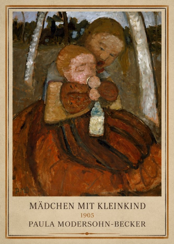 Paula Modersohn-Becker Mädchen Mit Kleinkind I No1 - Póster