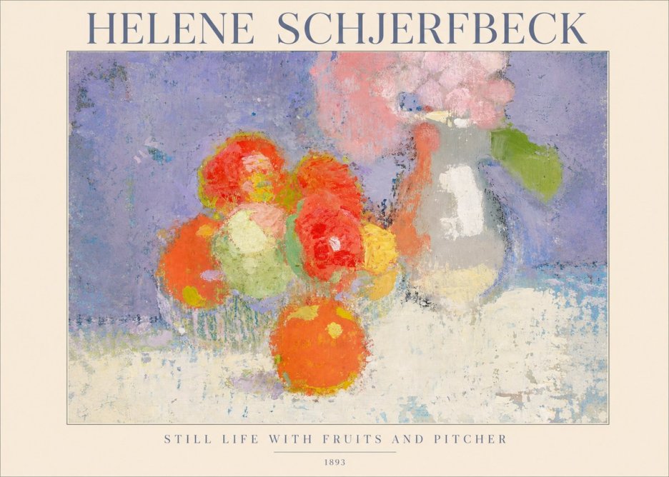 Helene Schjerfbeck Still Life with Fruits and Pitcher No1 - Póster