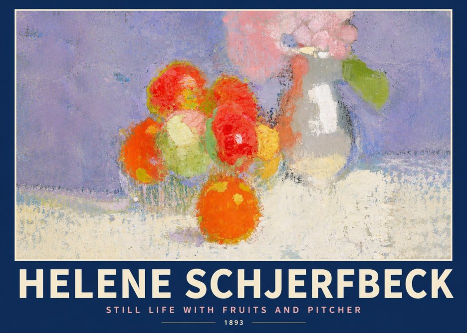 Helene Schjerfbeck Still Life with Fruits and Pitcher No4 - Póster