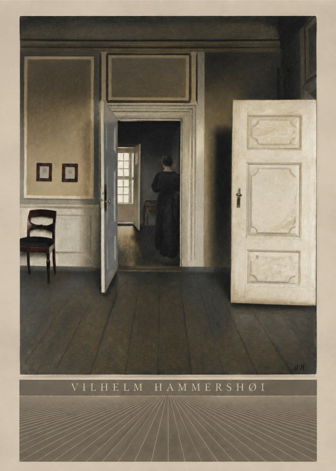 Vilhelm Hammershøi Interior, Strandgade 30 I No5 - Póster
