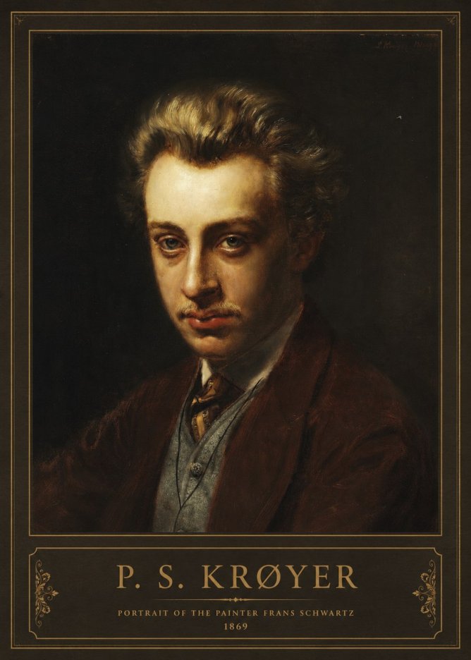 P.S. Krøyer Portrait of the Painter Frans Schwartz No2 - Póster