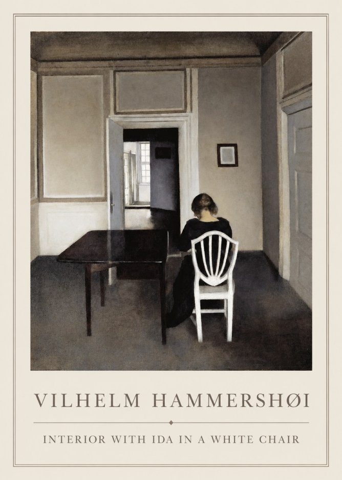 Vilhelm Hammershøi Interior with Ida in a White Chair No1 - Póster