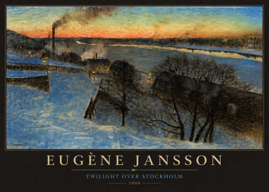 Eugène Jansson Twilight over Stockholm No3 - Póster