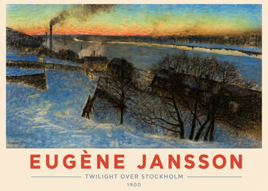 Eugène Jansson Twilight over Stockholm No4 - Póster