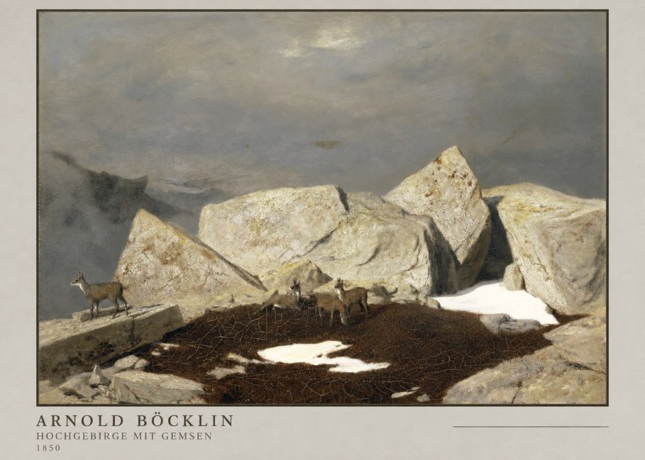 Arnold Böcklin Hochgebirge Mit Gemsen No4 - Póster